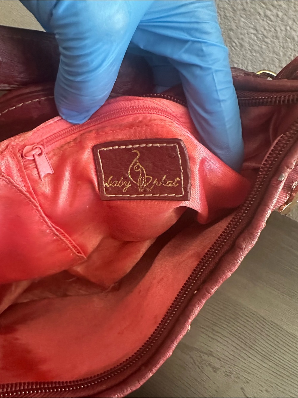 Y2K•Baby Phat Signature Ostrich Embossed Faux Leather Hobo Shoulder Bag. - Picture 10 of 15